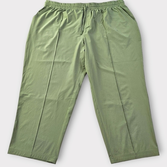 On 34th Plus Size Drawstring Commuter Pants in Olivine - Picture 3 of 12